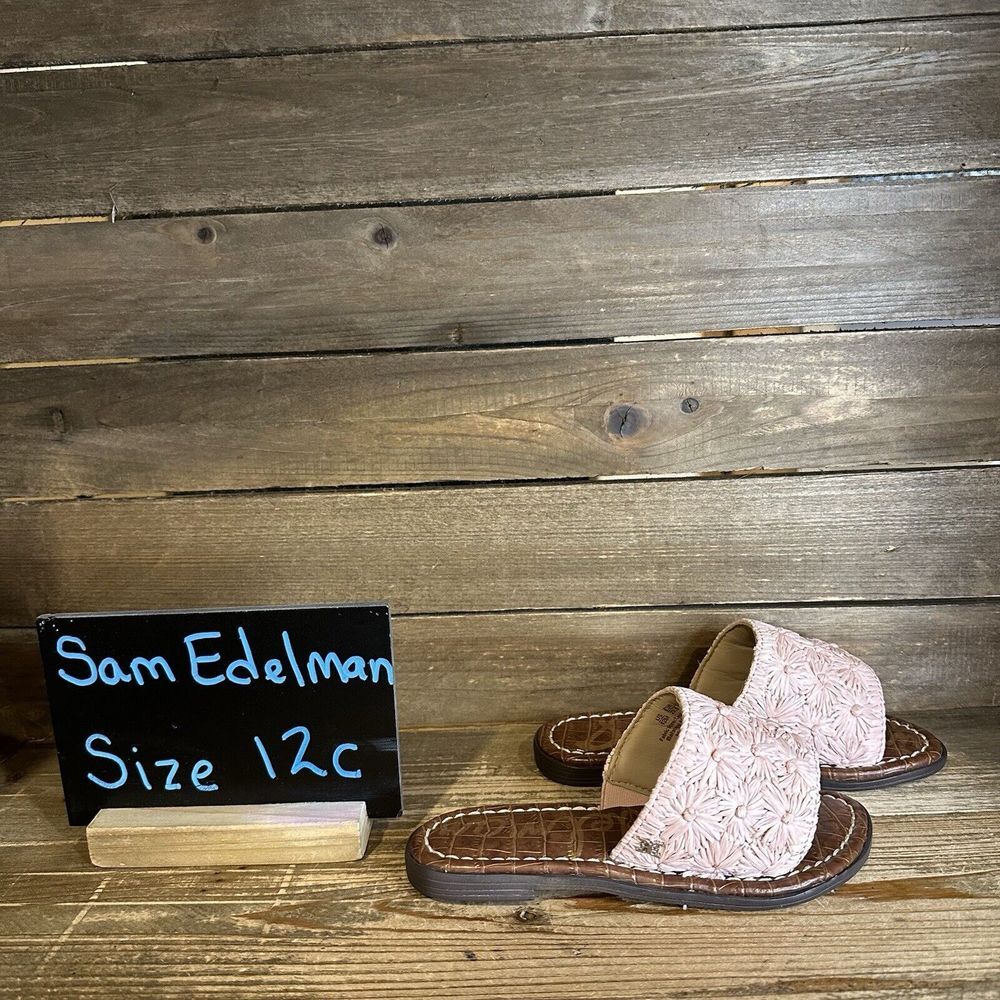 New $60 Childens Kids Sam Edelman Giovanna Slide Pink Sandals Size 12 C